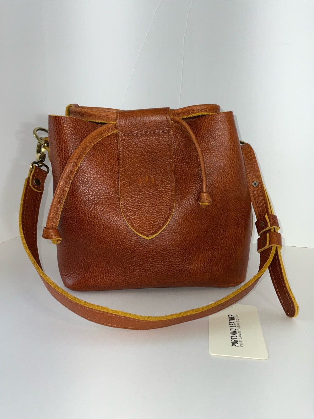 Portland Leather Small Firefly Bucket Bag in Sienna-NEW